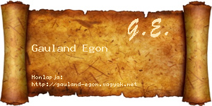 Gauland Egon névjegykártya